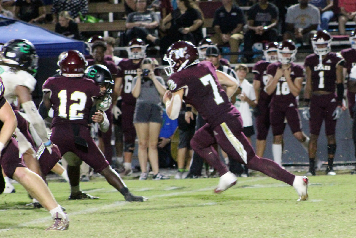 Maddax Fayard provides a running threat in Niceville's two-quarterback system. He rushed for a touchdown and a key two-point conversion in the Eagles' win on Friday.